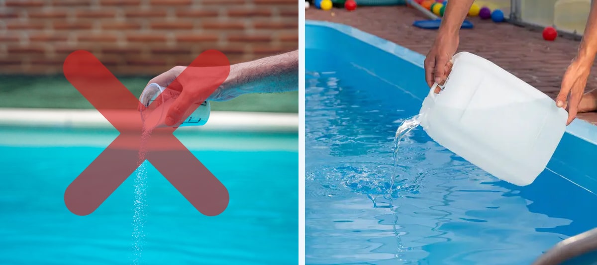 حل کردن پودر کلر در آب